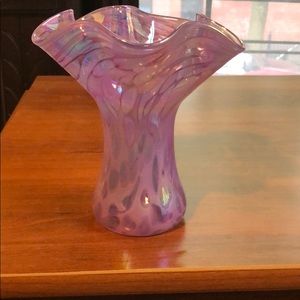 Glass eye studio lavender ruffle vase